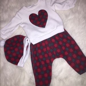 Chickpea plaid baby outfit